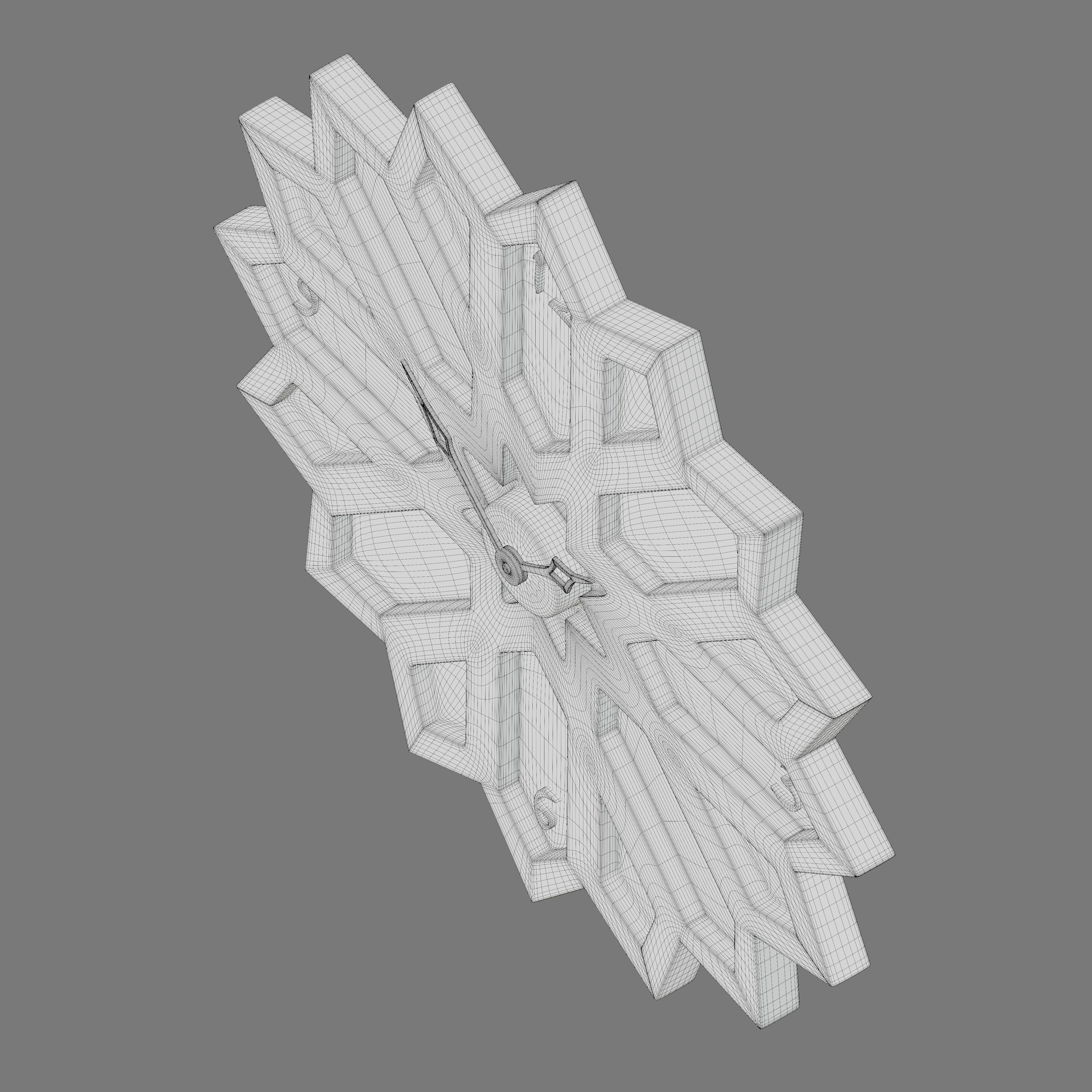 Wooden Geometric clock 3D model_5