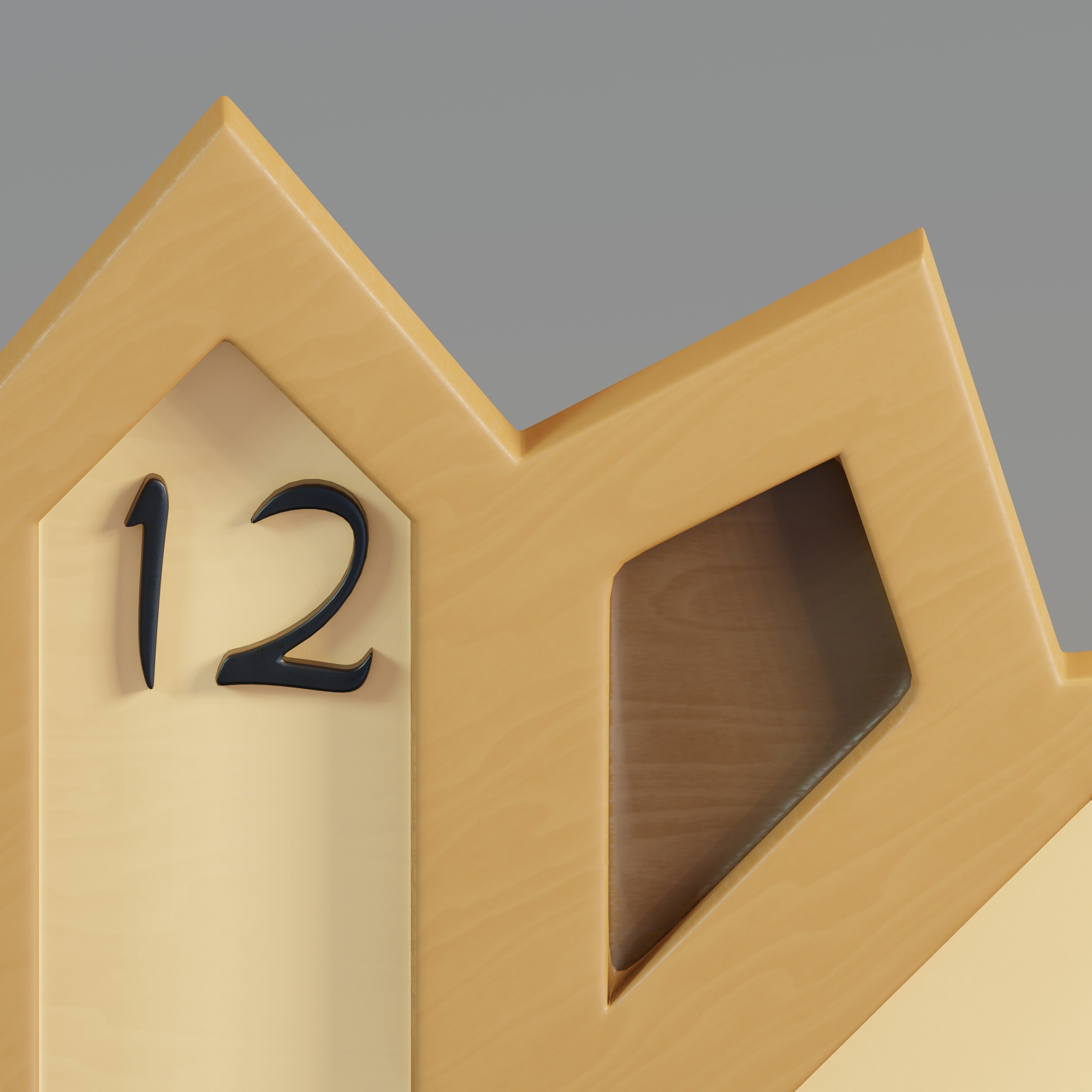 Wooden Geometric clock 3D model_2