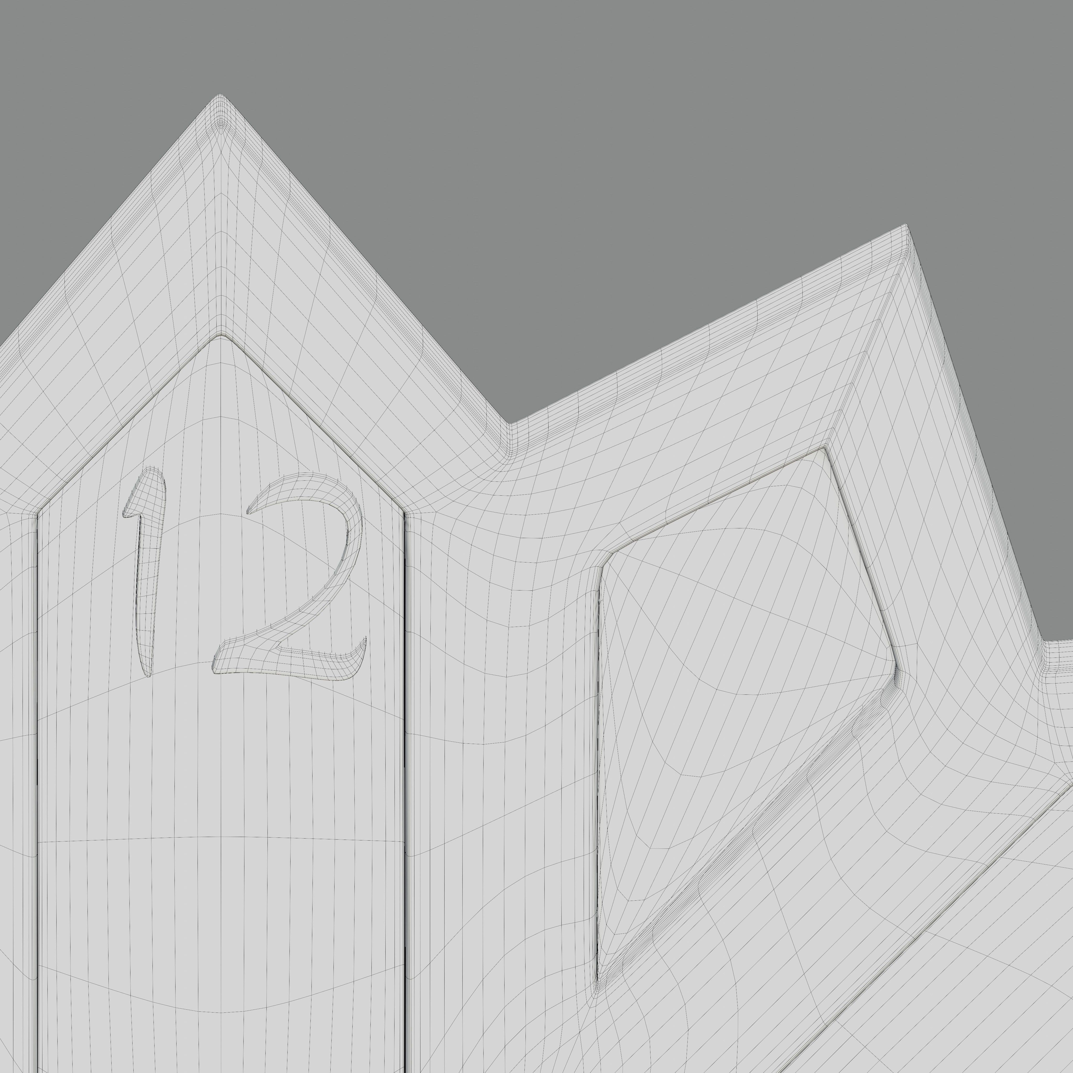 Wooden Geometric clock 3D model_6