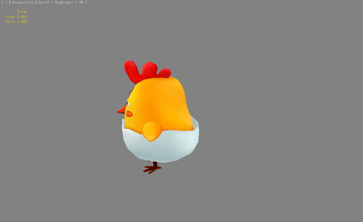 Cartoon chicken Low-poly 3D model_2