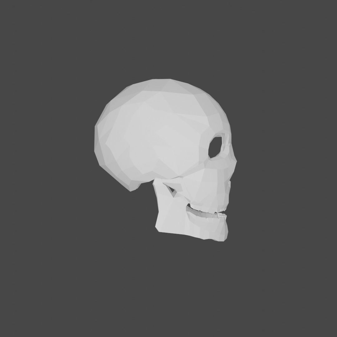 Low-poly skull Low-poly 3D model_3