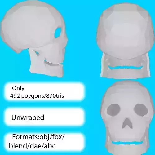 Low-poly skull Low-poly 3D model