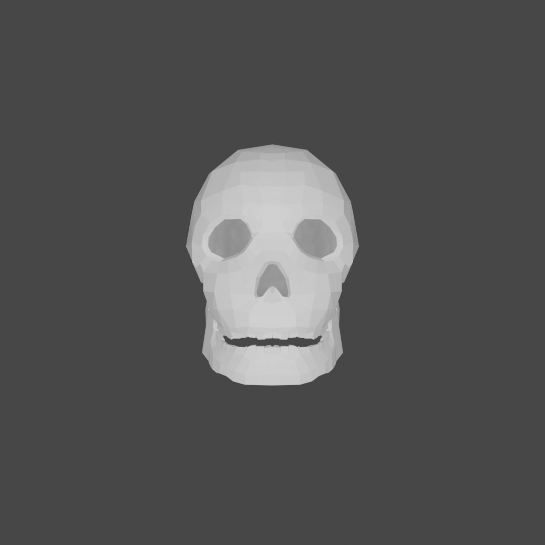 Low-poly skull Low-poly 3D model_4