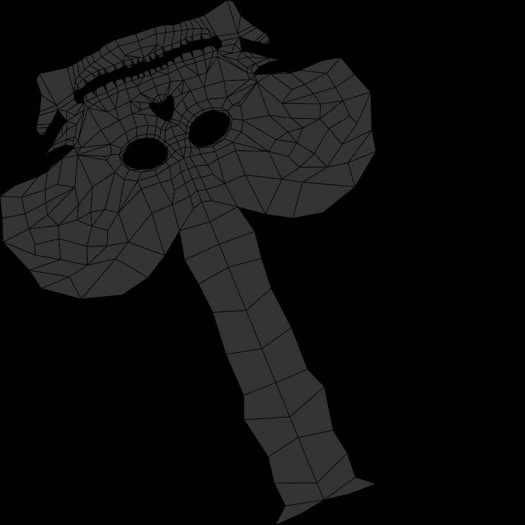 Low-poly skull Low-poly 3D model_5