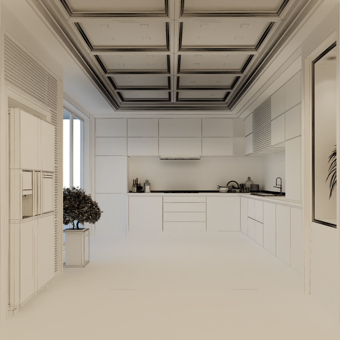 modern kitchen scenc 004  3D model_15
