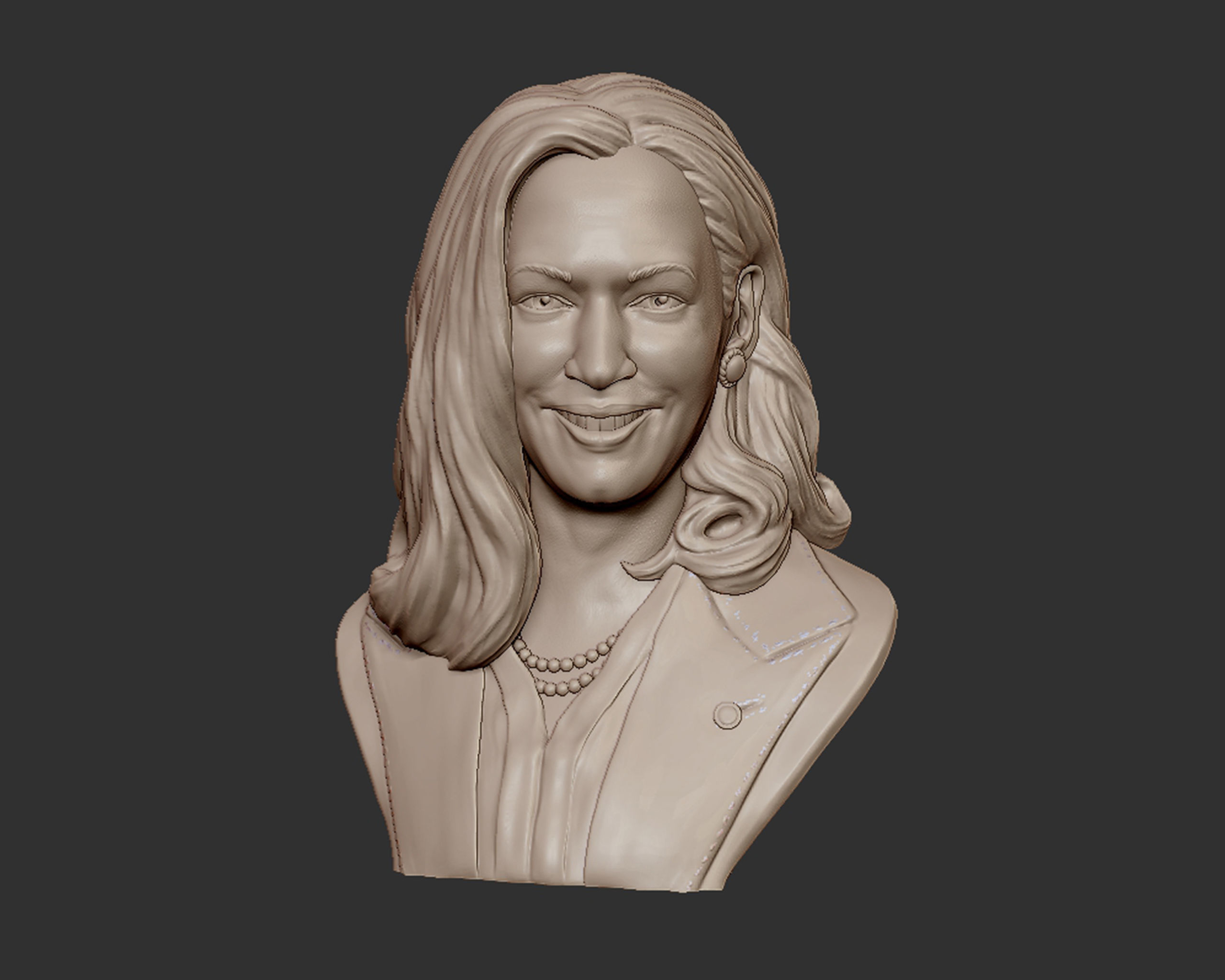 Kamala Harris 3D sculpture model 3D print model_6