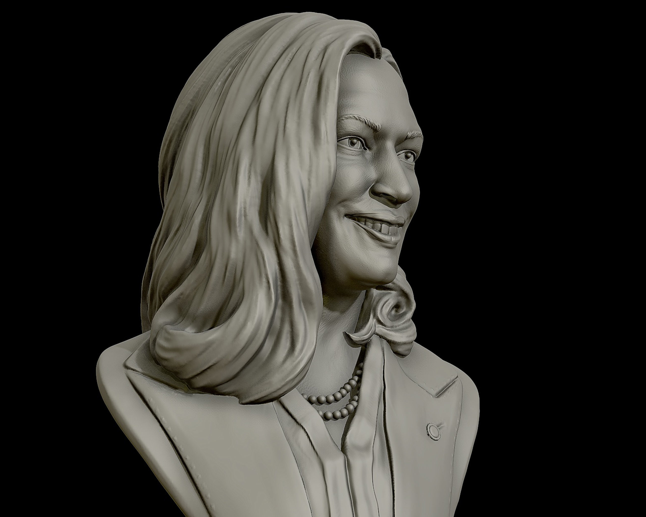 Kamala Harris 3D sculpture model 3D print model_5
