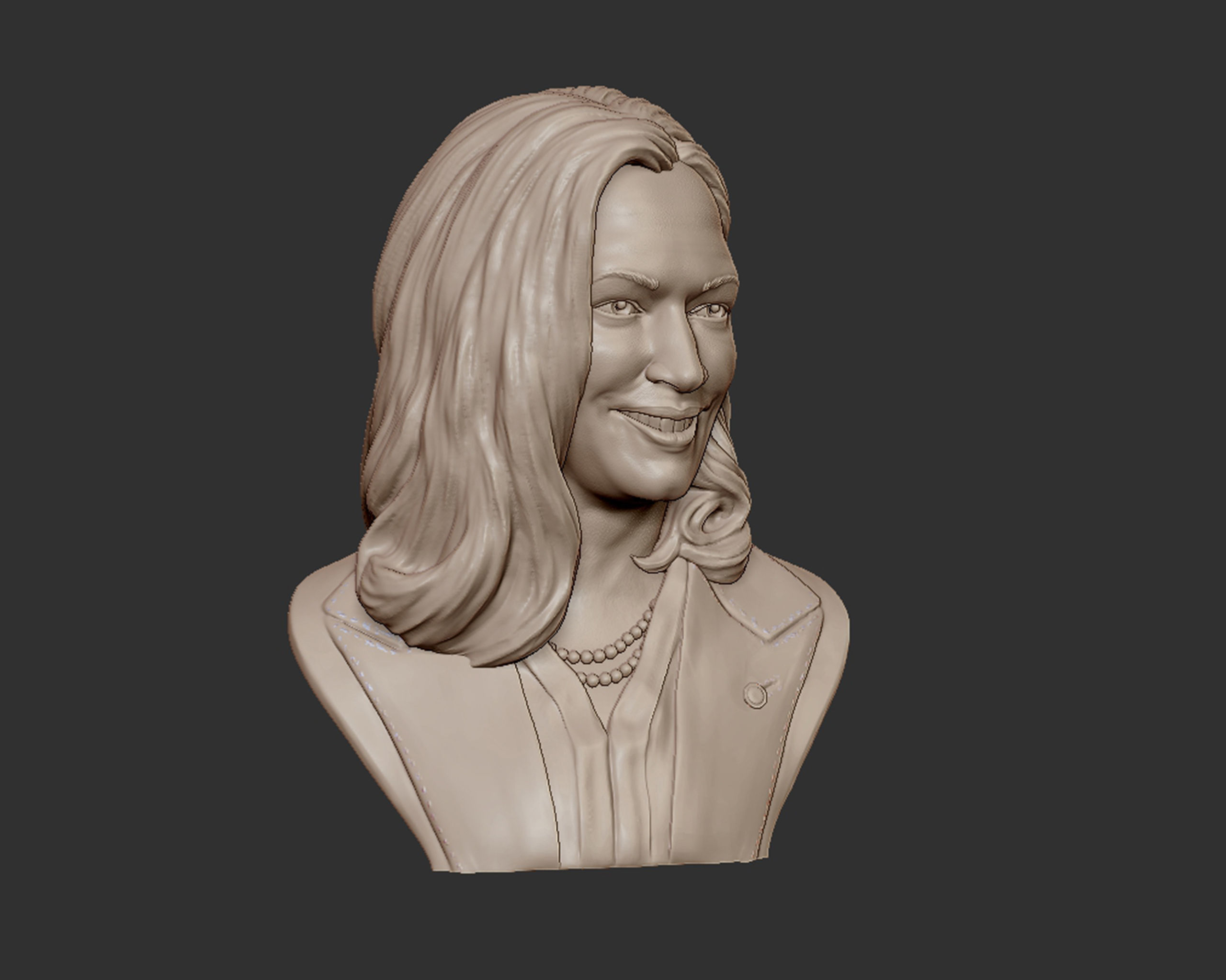 Kamala Harris 3D sculpture model 3D print model_7