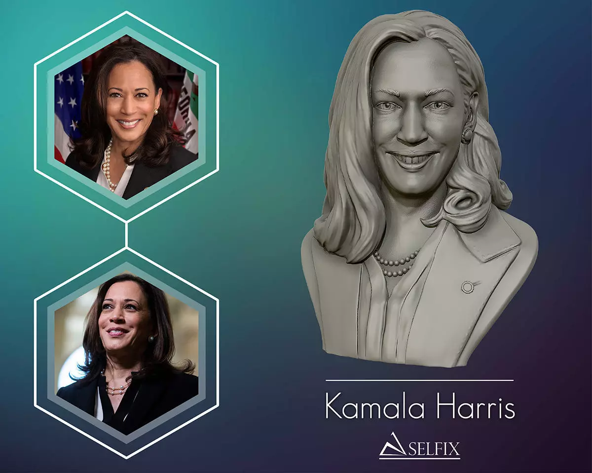 Kamala Harris 3D sculpture model 3D print model_0