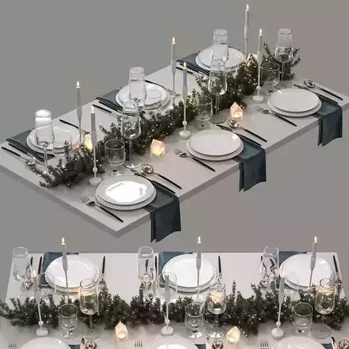  christmas table setting 3D model