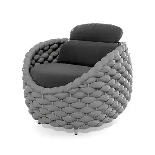Modern gray wicker armchair 20 am121