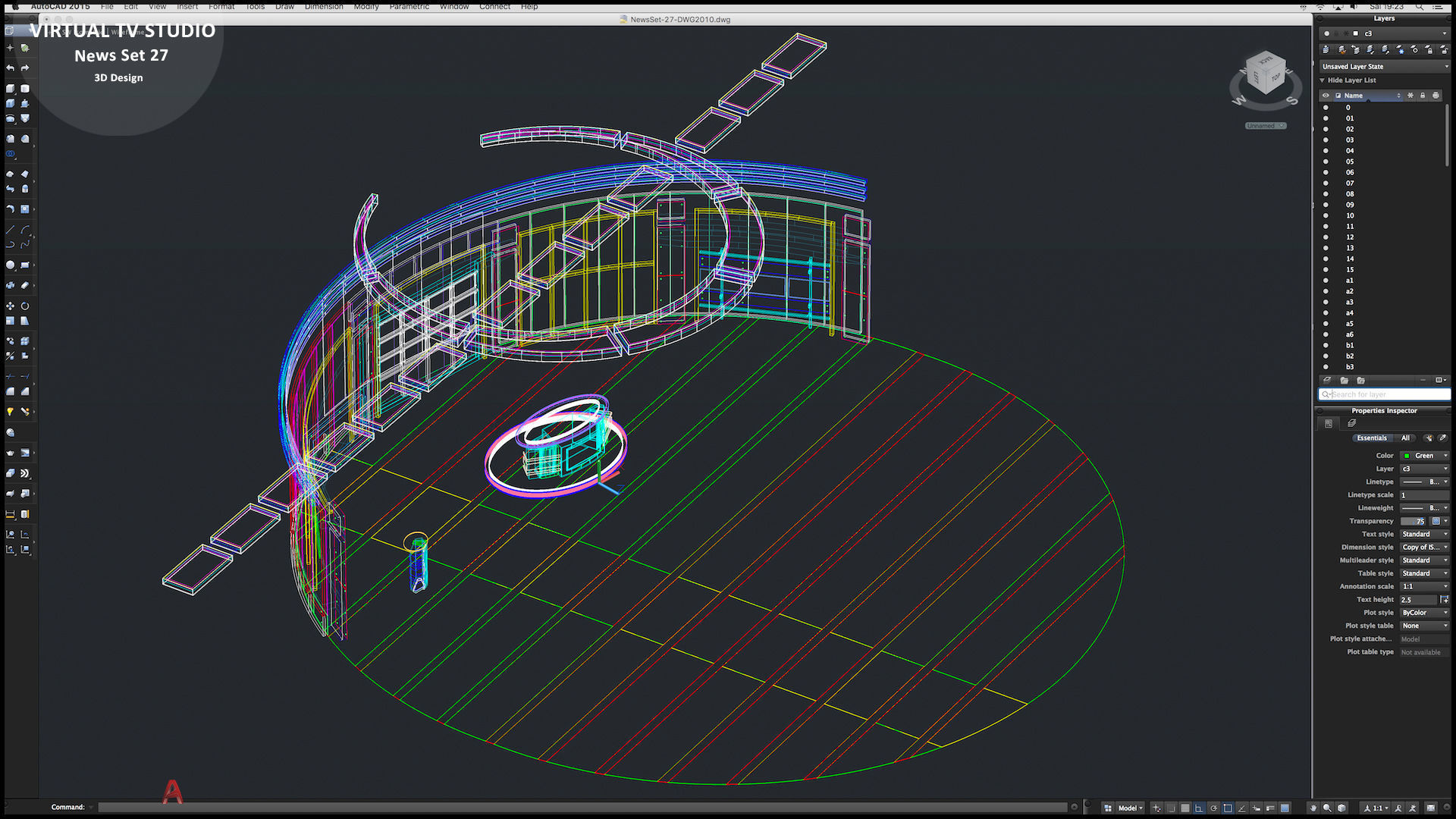 Virtual TV Studio News Set 27 3D model_11