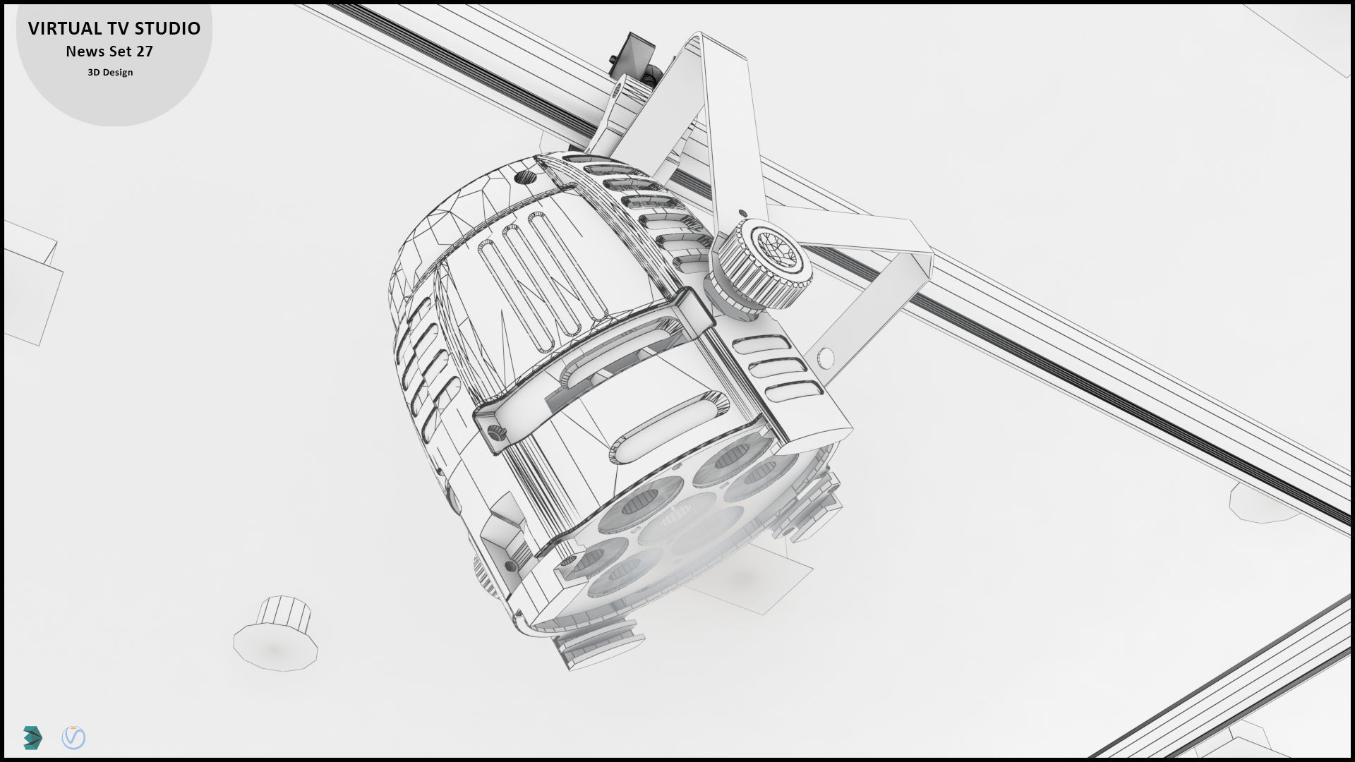 Virtual TV Studio News Set 27 3D model_44