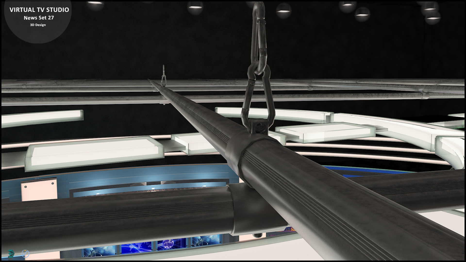Virtual TV Studio News Set 27 3D model_39