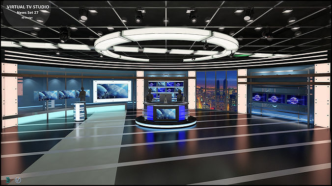 Virtual TV Studio News Set 27 3D model