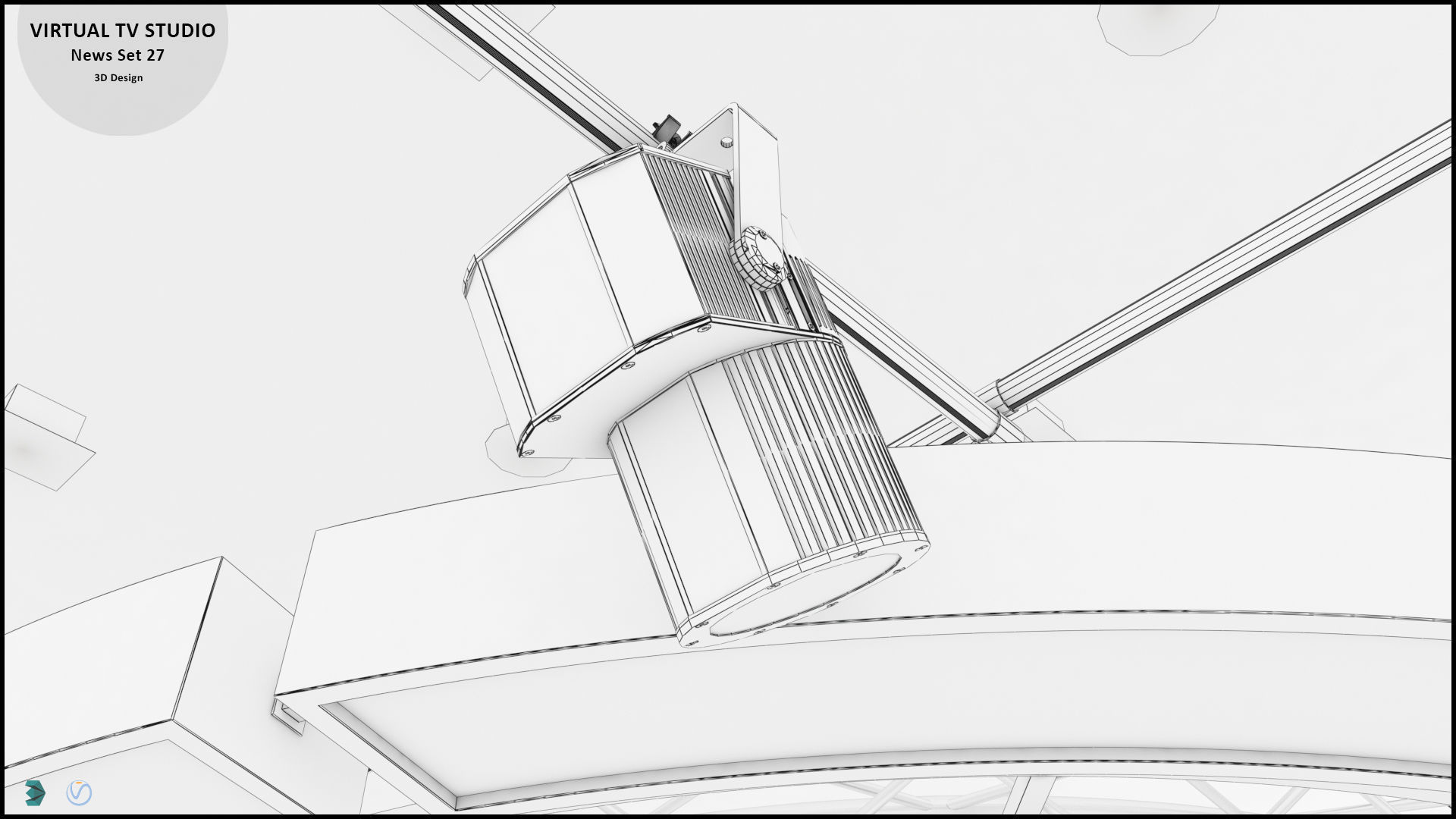 Virtual TV Studio News Set 27 3D model_48