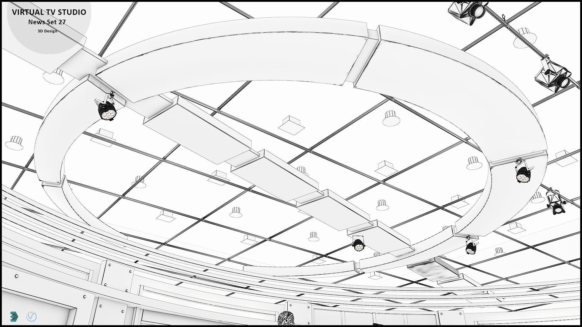 Virtual TV Studio News Set 27 3D model_38