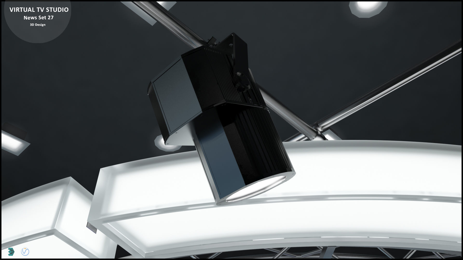 Virtual TV Studio News Set 27 3D model_47