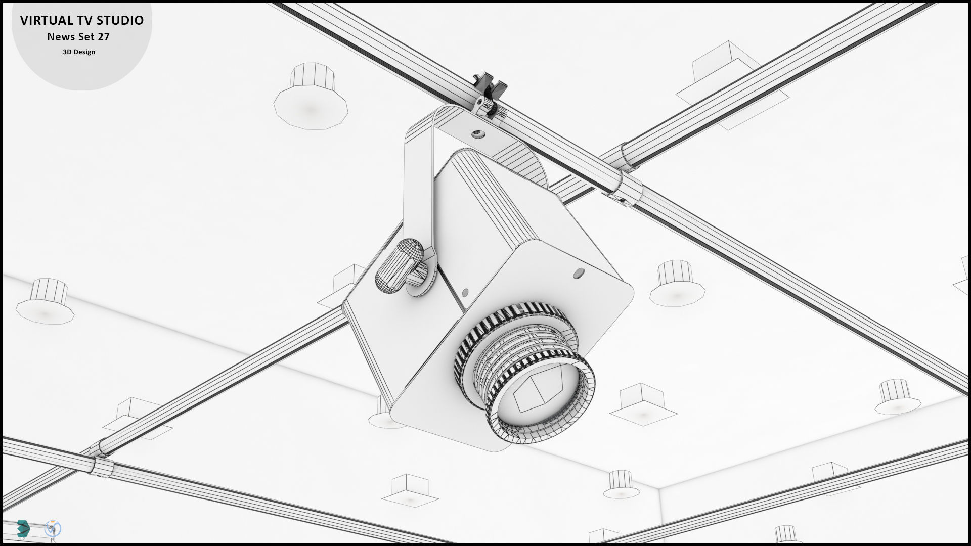 Virtual TV Studio News Set 27 3D model_46