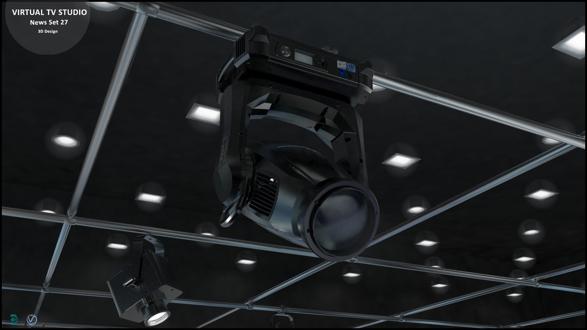 Virtual TV Studio News Set 27 3D model_41