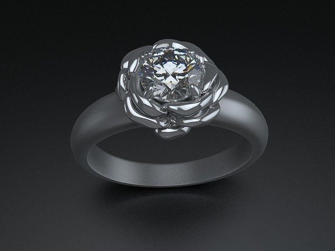 Rose ring 2 print model 3D print model 3D print model