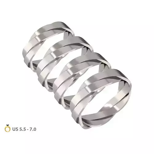 N196-1 Braided wedding band 3D print model
