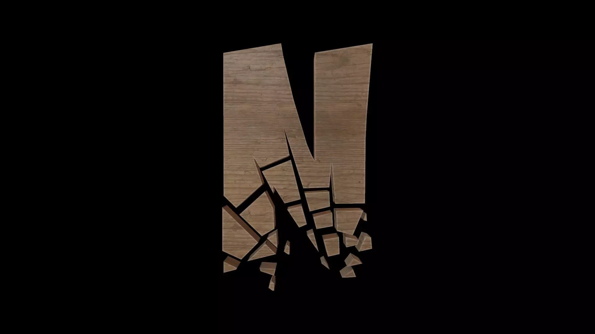 FONT-086 Letter N Low-poly 3D model_0