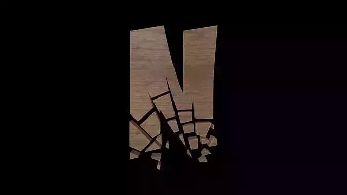 FONT-086 Letter N Low-poly 3D model