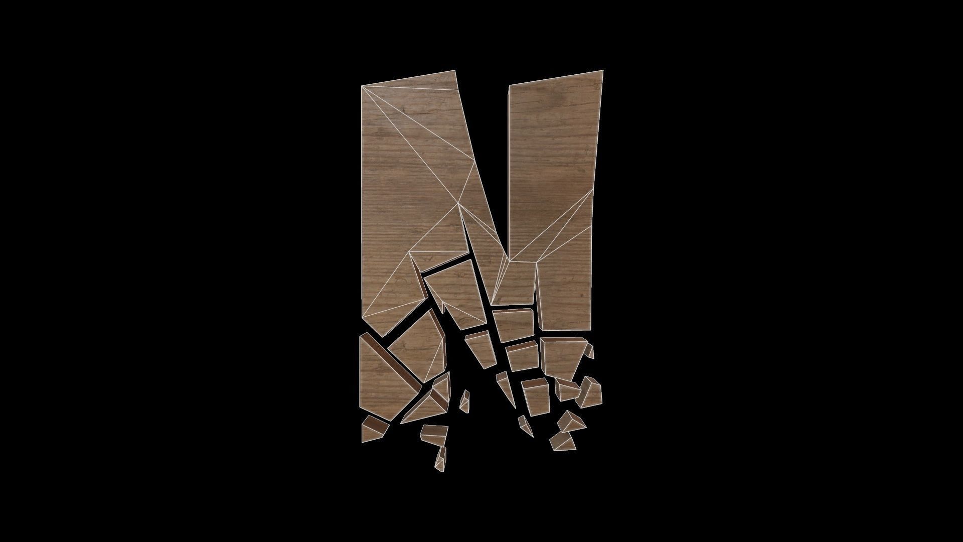 FONT-086 Letter N Low-poly 3D model_2