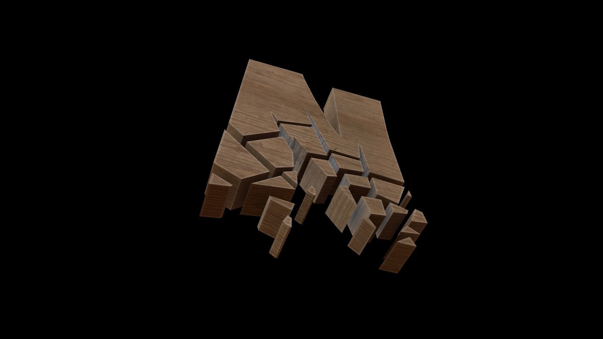 FONT-086 Letter N Low-poly 3D model_3