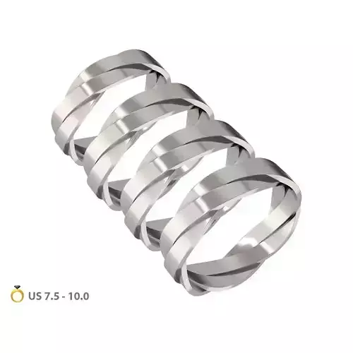 N196-2 Braided wedding band 3D print model
