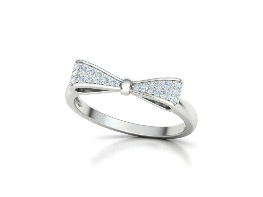 Bow Knot Diamond Fashion ring 3dmodel 3D print model_25