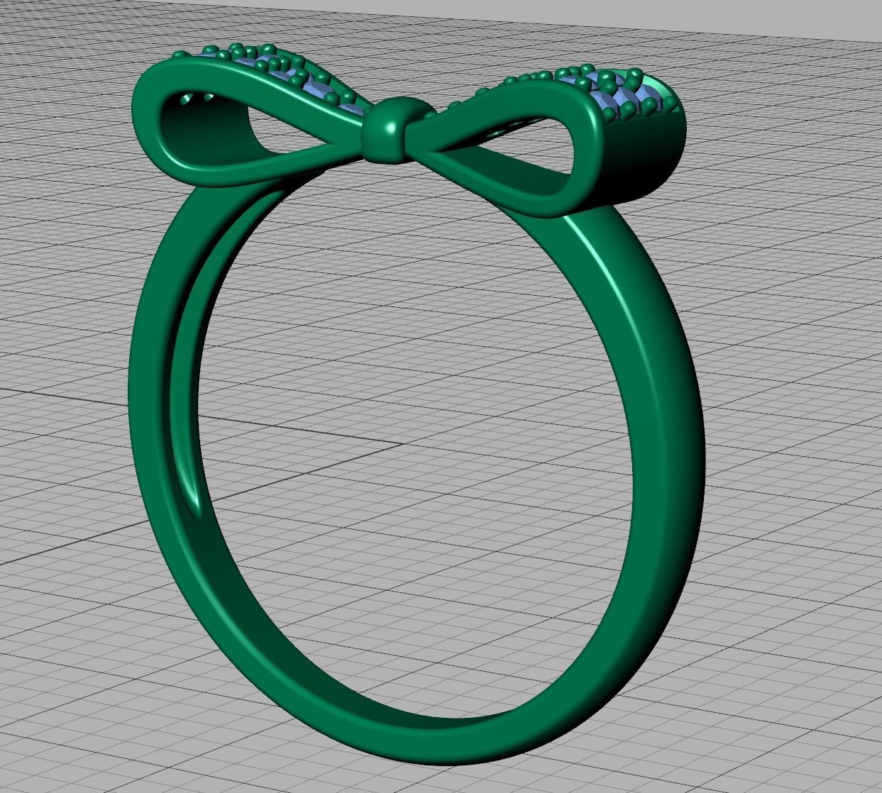 Bow Knot Diamond Fashion ring 3dmodel 3D print model_15