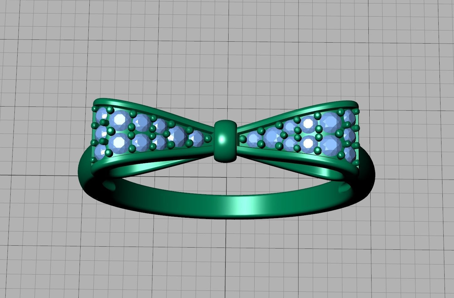Bow Knot Diamond Fashion ring 3dmodel 3D print model_16