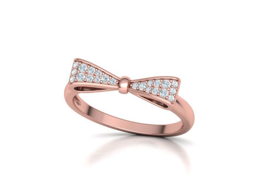 Bow Knot Diamond Fashion ring 3dmodel 3D print model_26