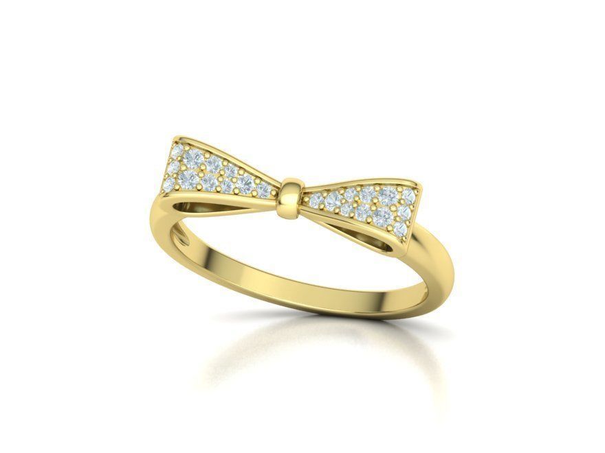 Bow Knot Diamond Fashion ring 3dmodel 3D print model_27