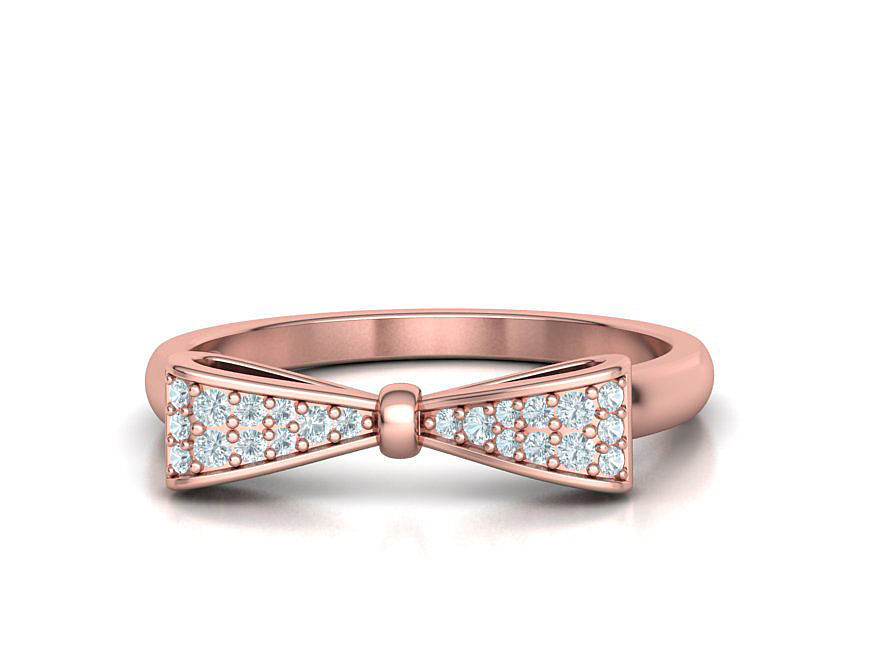 Bow Knot Diamond Fashion ring 3dmodel 3D print model_4