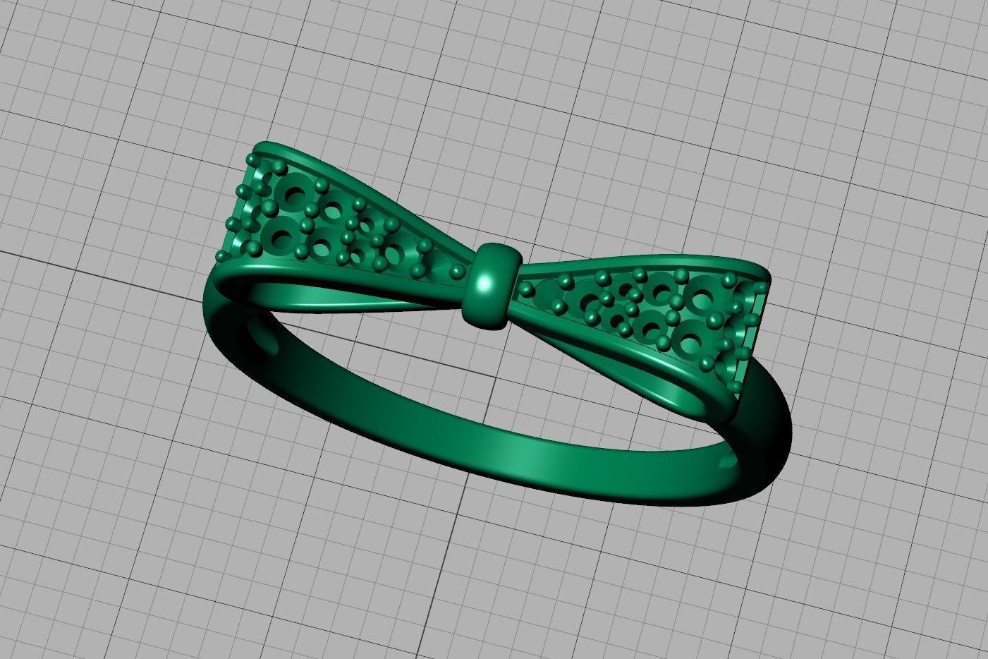 Bow Knot Diamond Fashion ring 3dmodel 3D print model_19