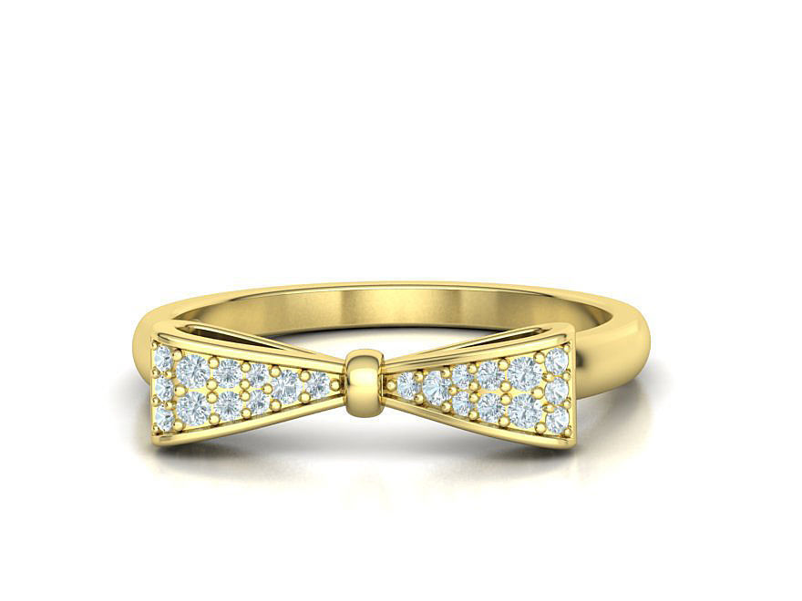 Bow Knot Diamond Fashion ring 3dmodel 3D print model_6