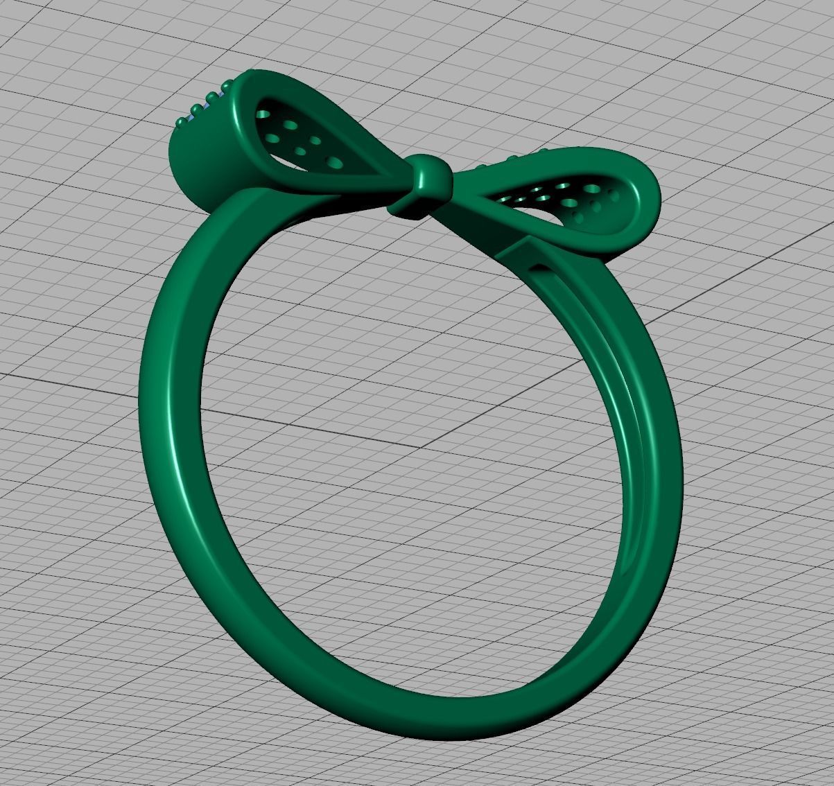 Bow Knot Diamond Fashion ring 3dmodel 3D print model_17