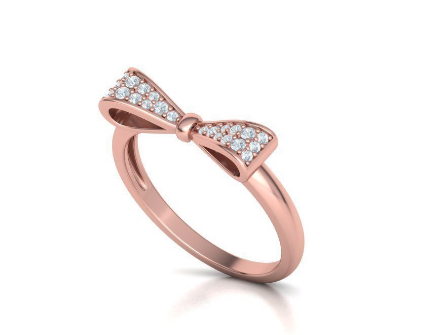 Bow Knot Diamond Fashion ring 3dmodel 3D print model_10