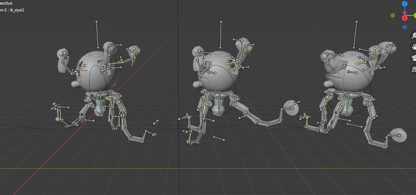 fallout Mr Handy Robot Rig 3D Low-poly 3D model_5