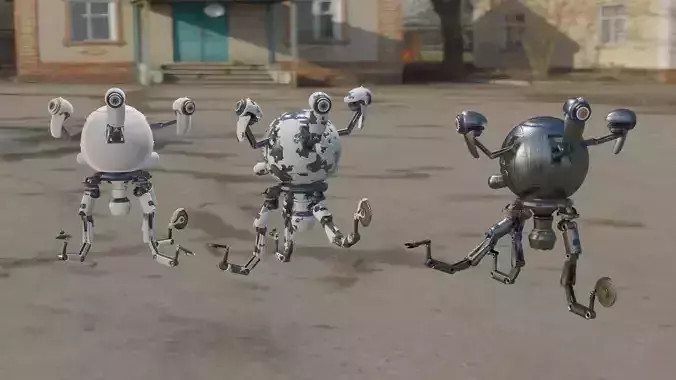fallout Mr Handy Robot Rig 3D Low-poly 3D model