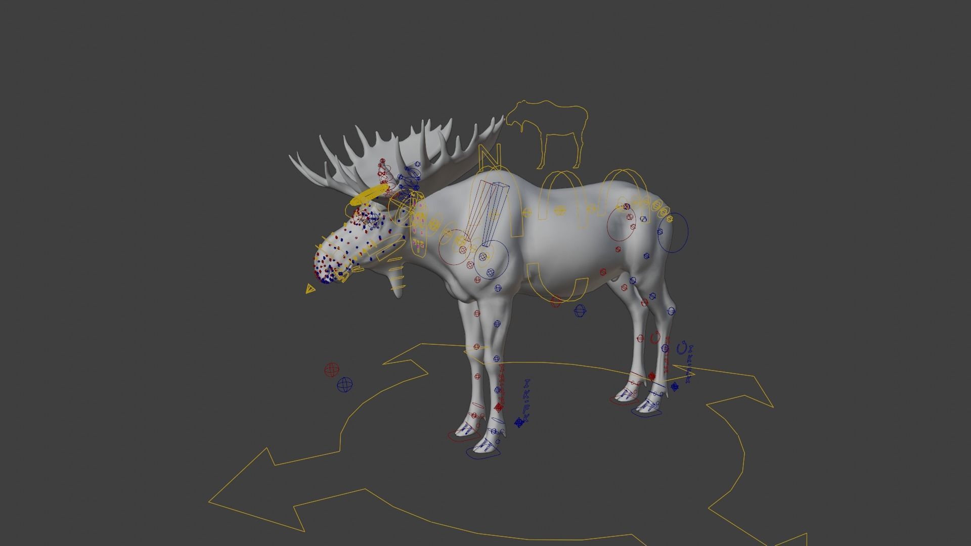 Moose Male Animated 3D model_16