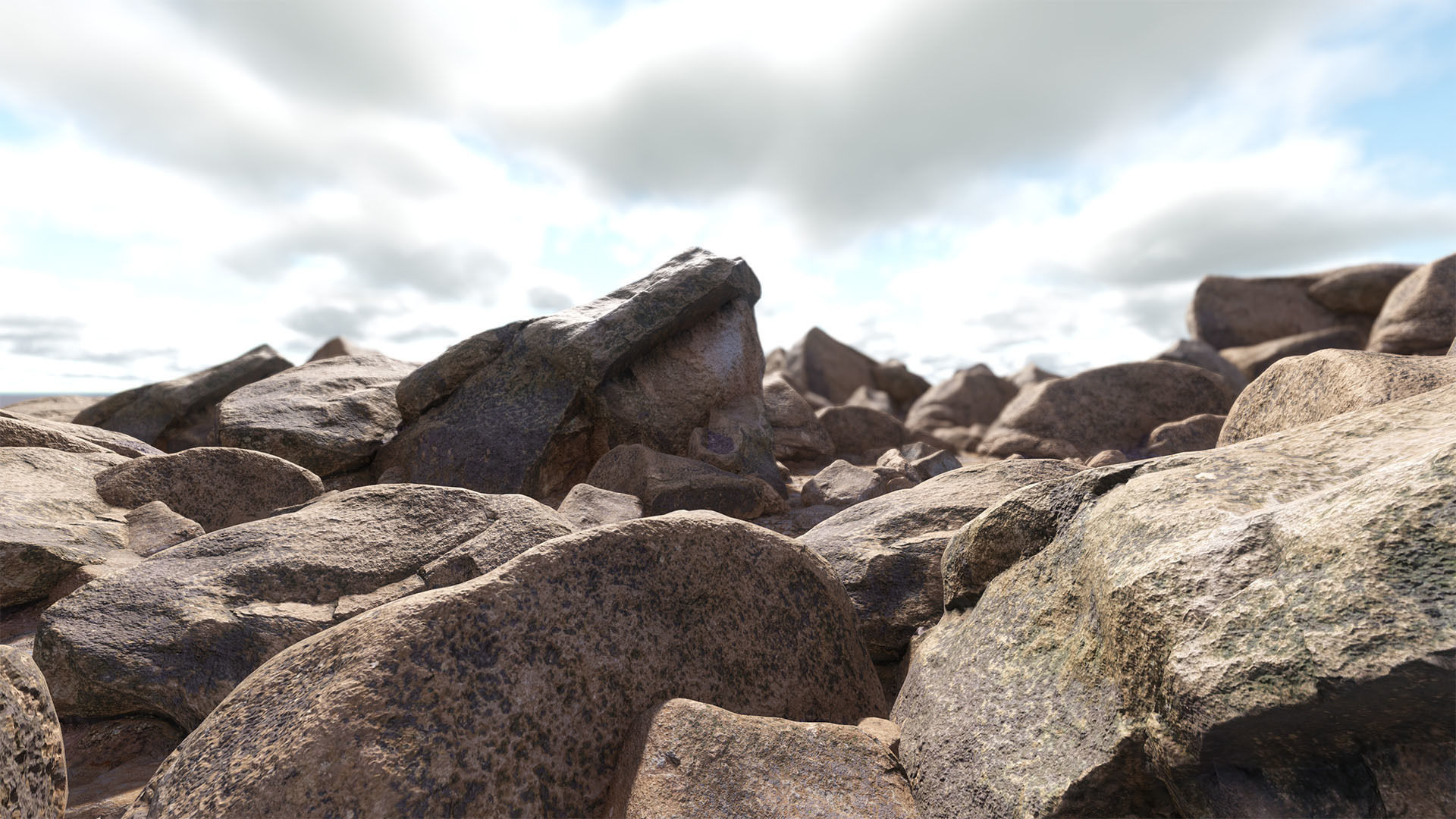 Rock stone boulder Scans - 3D PBR Low Poly Pack Low-poly 3D model_9
