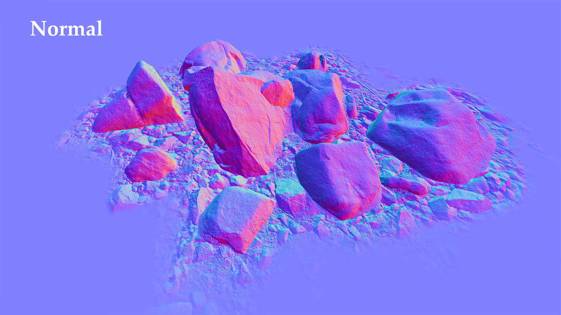 Rock stone boulder Scans - 3D PBR Low Poly Pack Low-poly 3D model_14