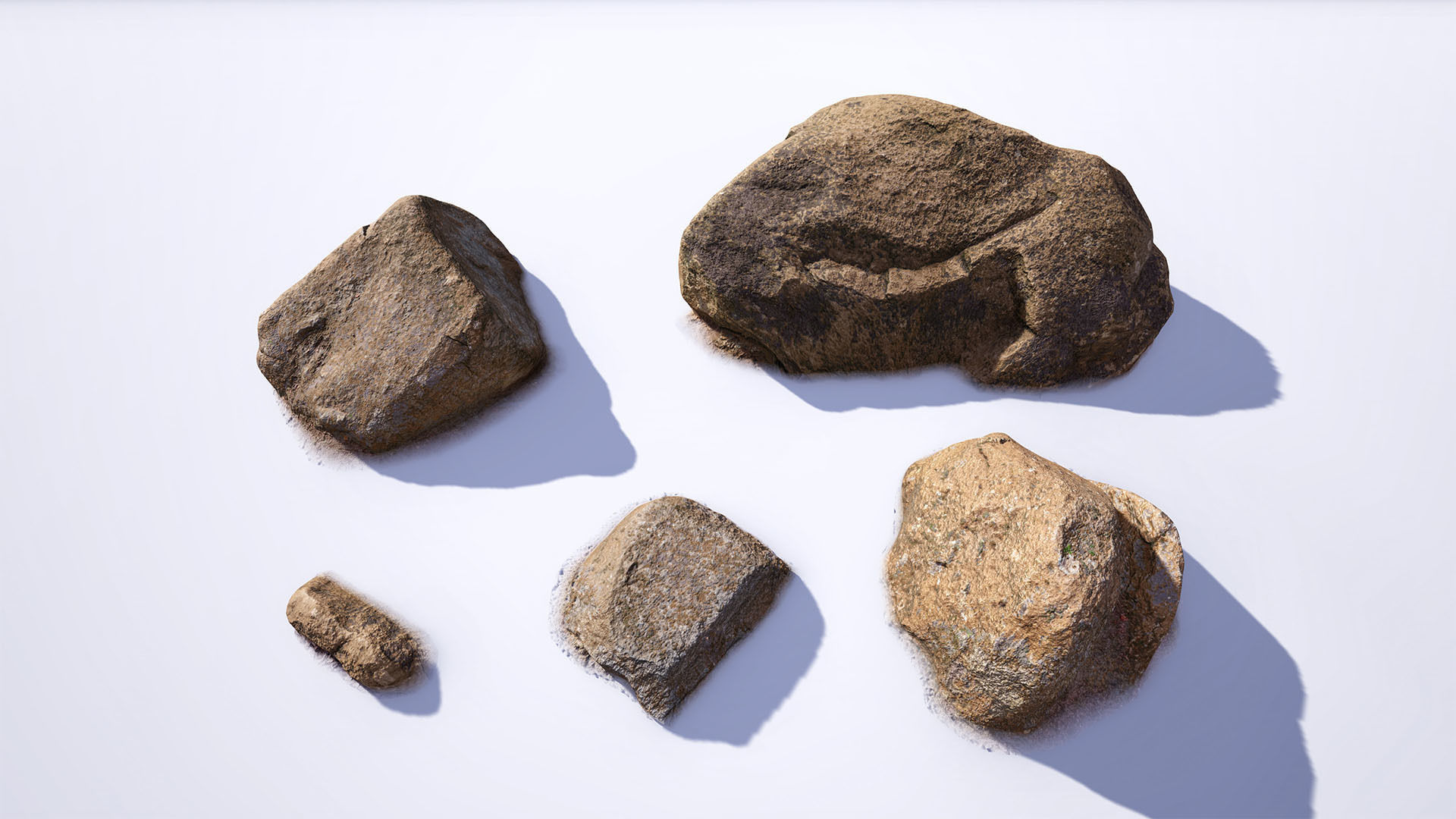 Rock stone boulder Scans - 3D PBR Low Poly Pack Low-poly 3D model_1
