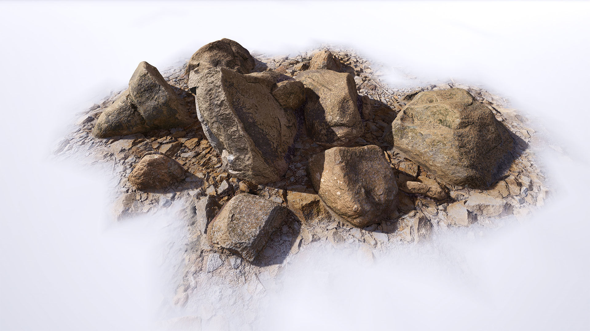 Rock stone boulder Scans - 3D PBR Low Poly Pack Low-poly 3D model_11