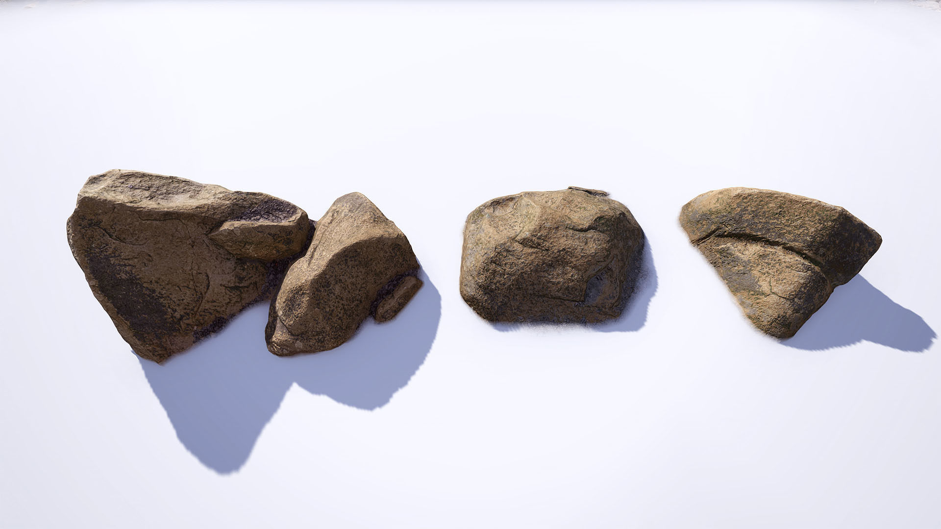 Rock stone boulder Scans - 3D PBR Low Poly Pack Low-poly 3D model_2