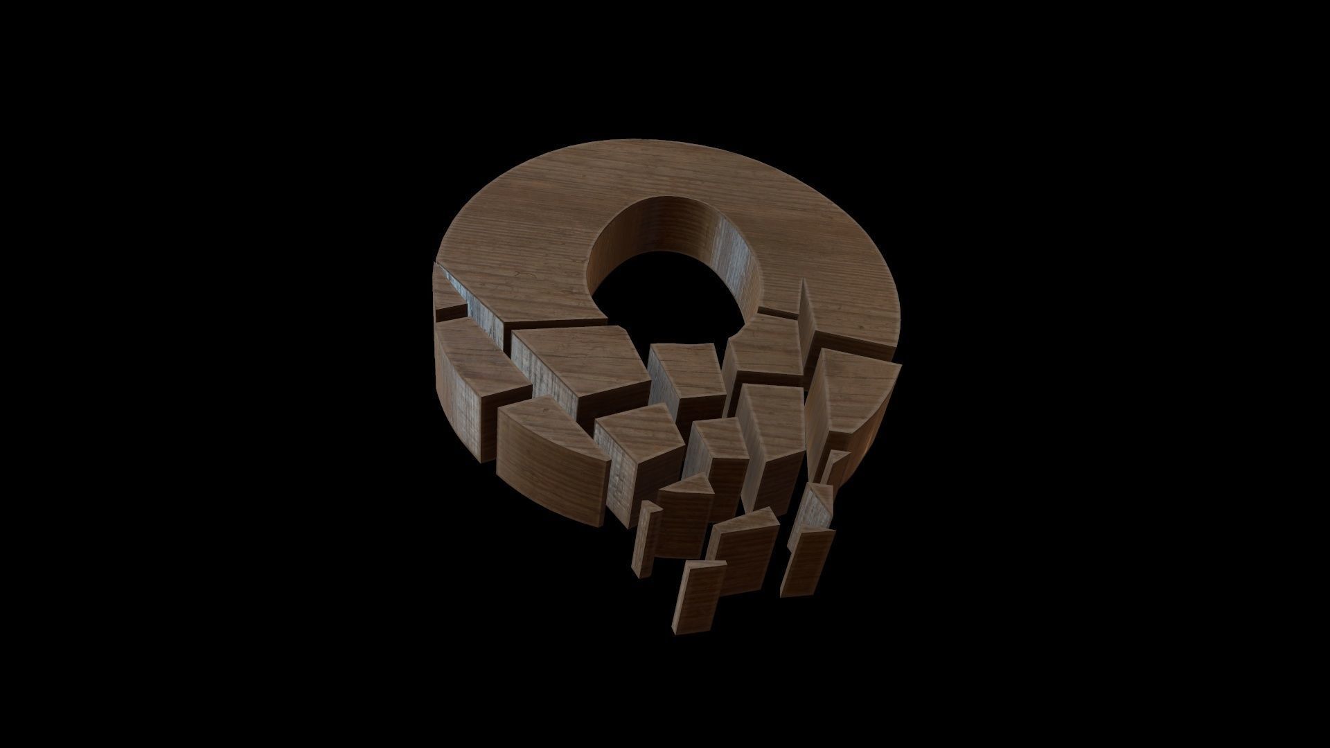 FONT-087 Letter O Low-poly 3D model_3